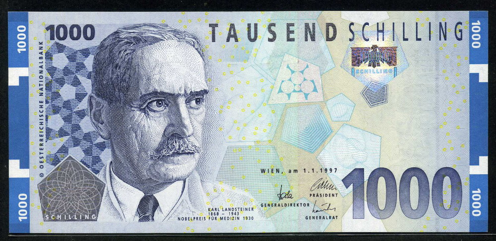 Austrian 1000 Schilling Old Note