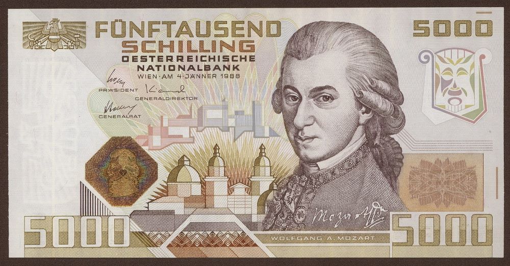 Austrian 5000 Schilling Old Note