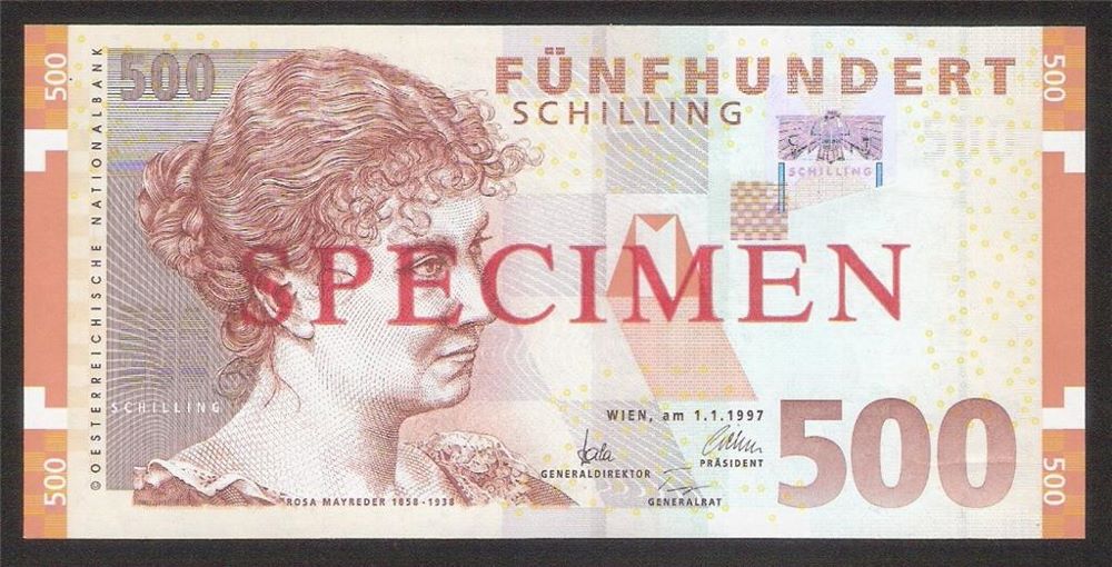 Austrian 500 Schilling Old Note