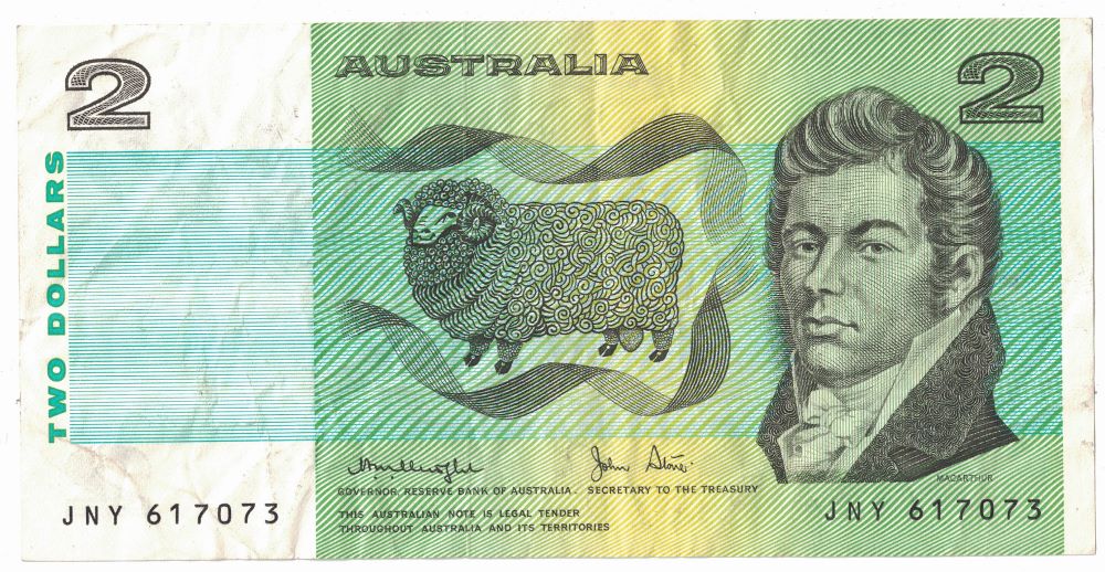 Australian 2 Dollar Old Note