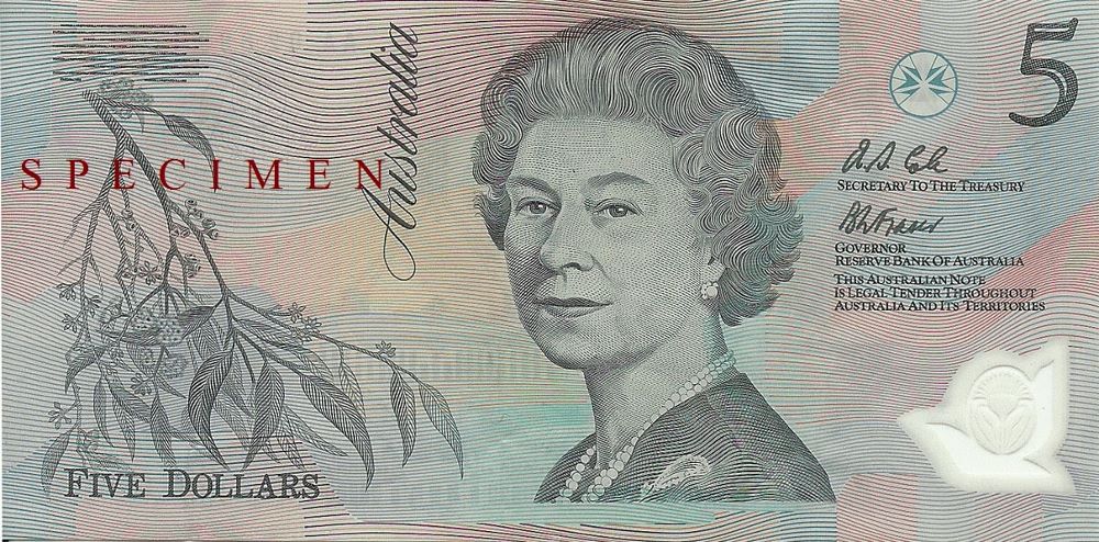 Australian 5 Dollar Old Note