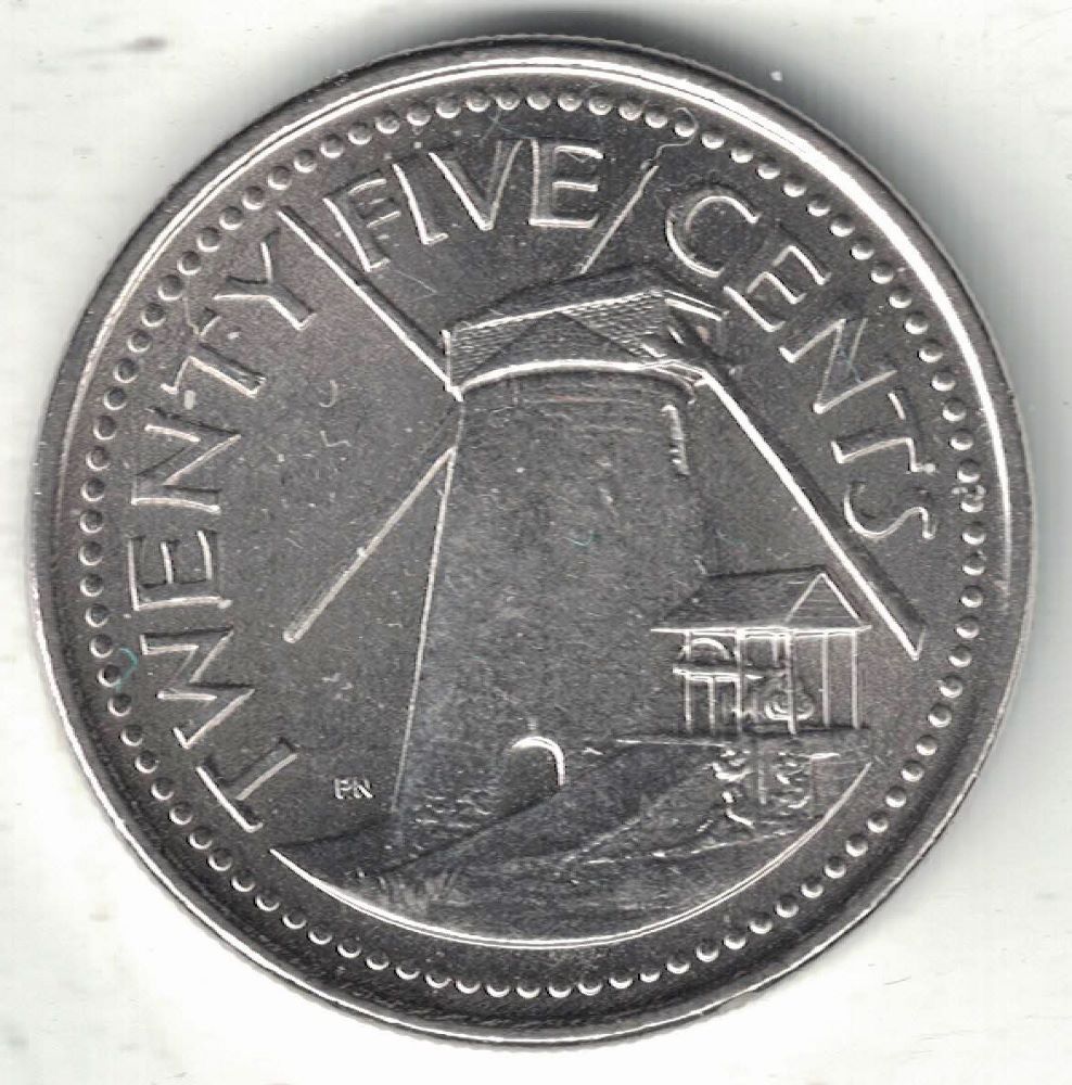 Barbadian 25 Cent New Coin