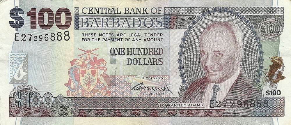 Barbadian 100 Dollar Old Note