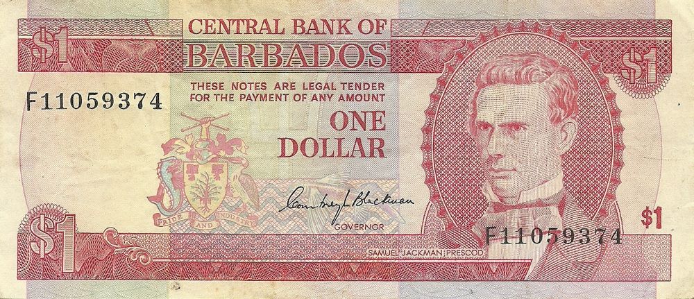 Barbadian 1 Dollar Old Note