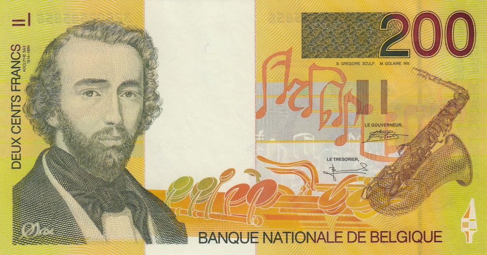 Belgian 200 Francs Old Note