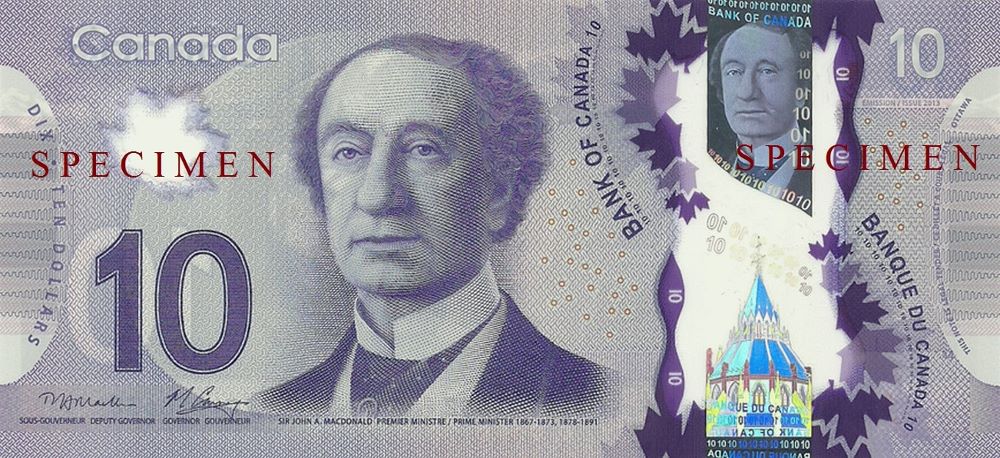 Canadian 10 Dollar New Note