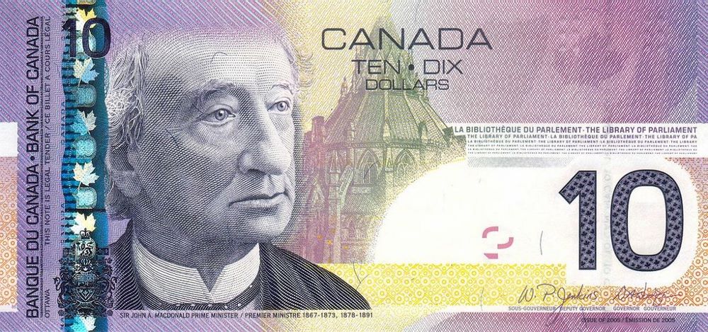 Canadian 10 Dollar Old Note