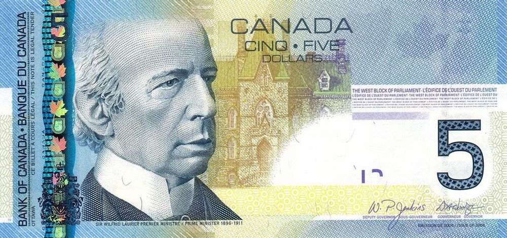 Canadian 5 Dollar Old Note