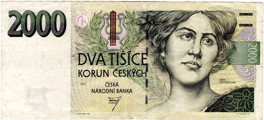 Czech 2000 Korun Old Note