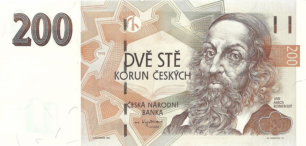 Czech 200 Korun Old Note