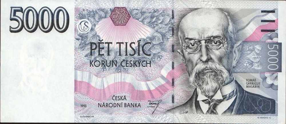 Czech 5000 Korun Old Note