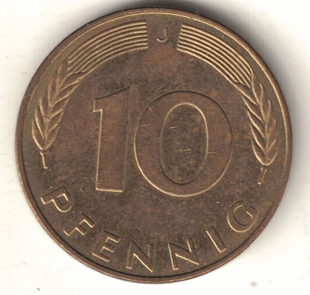 German 10 Pfennig Old Coin