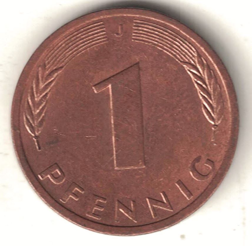 German 1 Pfennig Old Coin