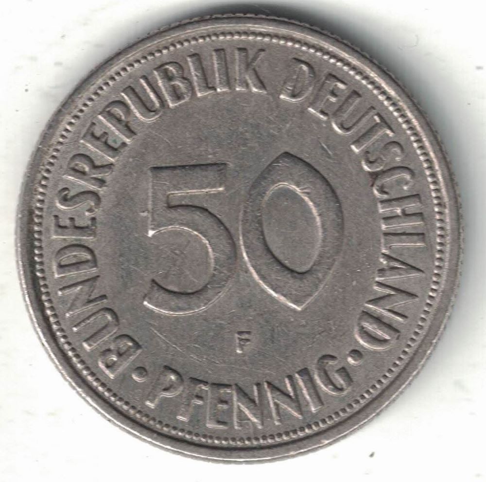 German 50 Pfennig Old Coin