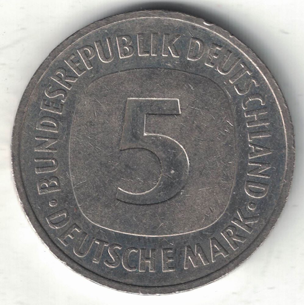 German 5 Mark Old Coin