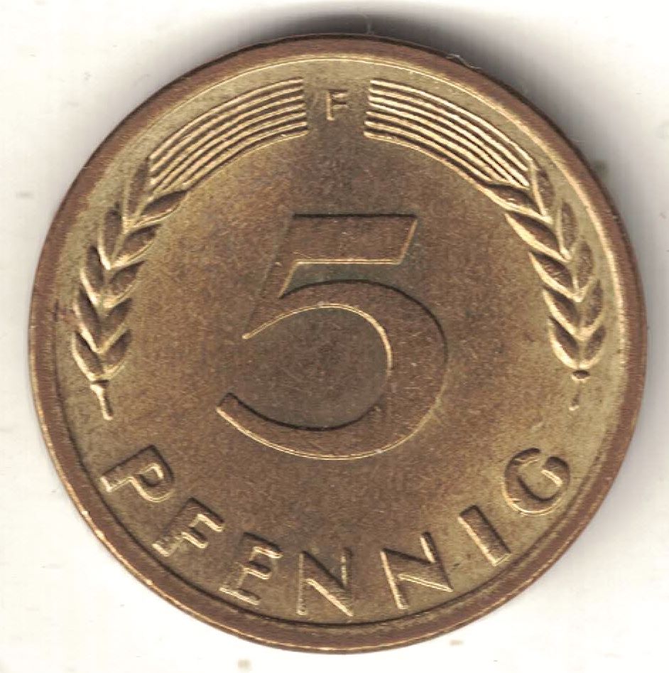 German 5 Pfennig Old Coin