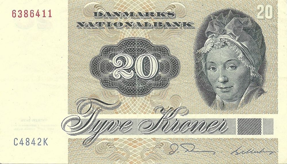 Danish 20 Kroner Old Note