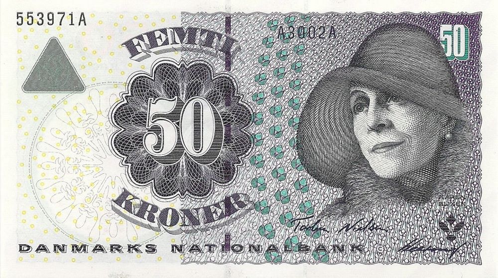 Danish 50 Kroner Old Note