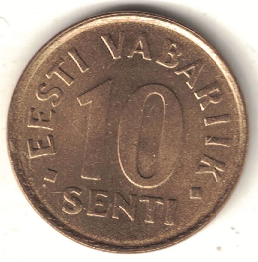 Estonian 10 Senti Old Coin