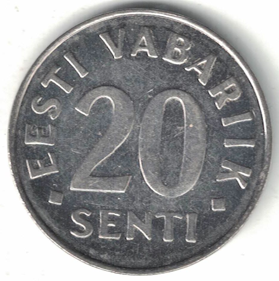 Estonian 20 Senti Old Coin