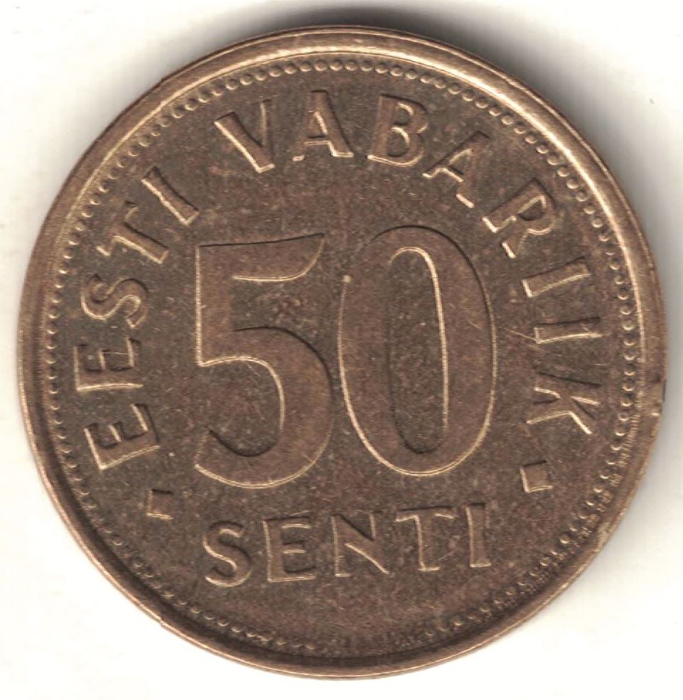 Estonian 50 Senti Old Coin