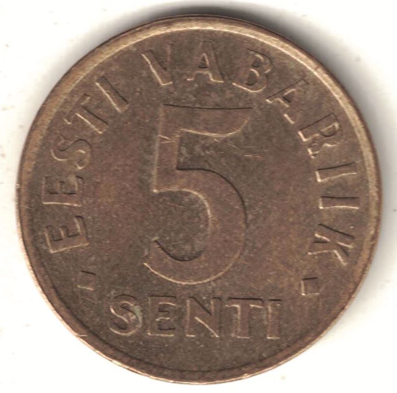 Estonian 5 Senti Old Coin