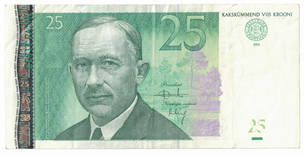 Estonian 25 Krooni Old Note