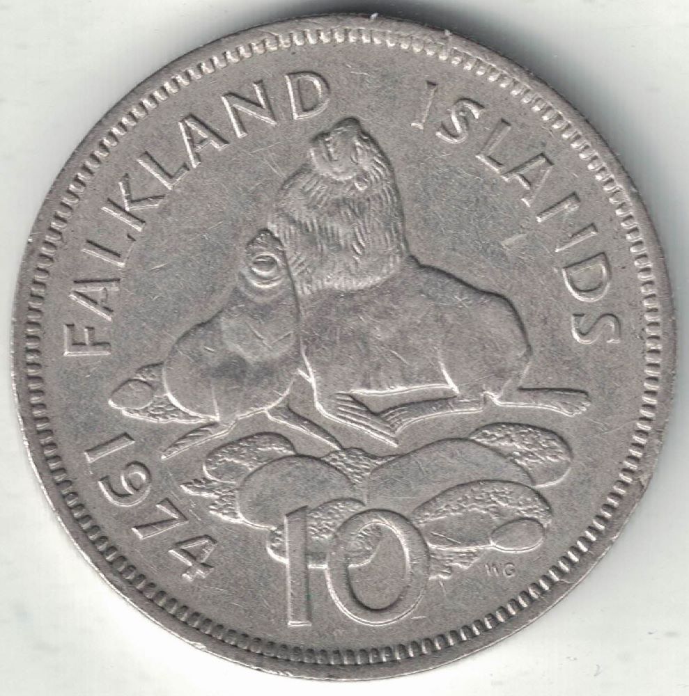 Falklands 10 Pence Old Coin