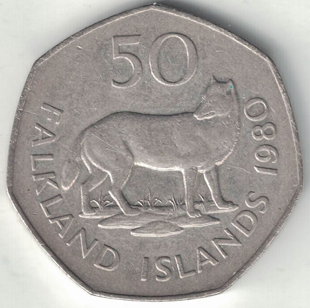 Falklands 50 Pence Old Coin