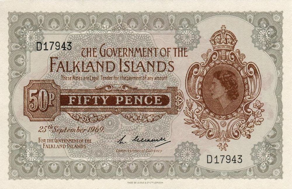 Falklands 50 Pence Old Note