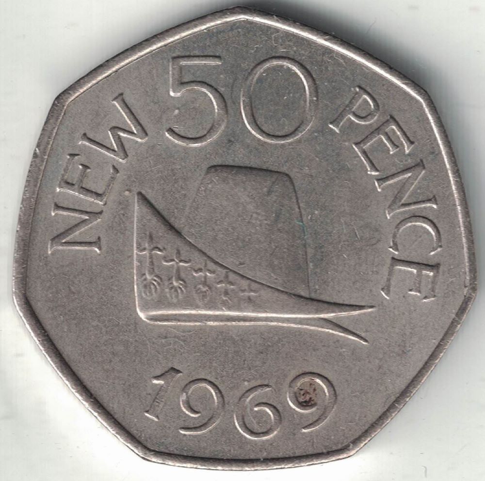 Guernsey 50 Pence Old Coin