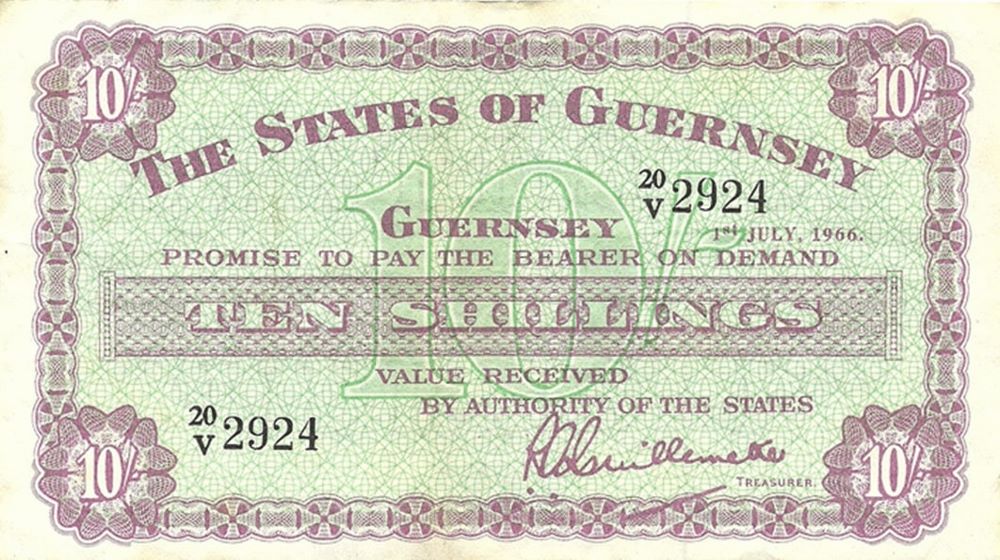 Guernsey 10 Shillings Old Note