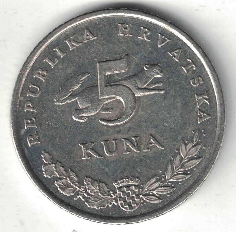 Croatian 5 Kuna Old Coin