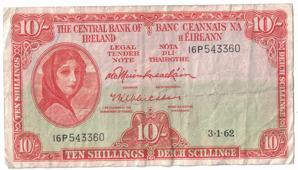 Irish 10 Shilling Old Note