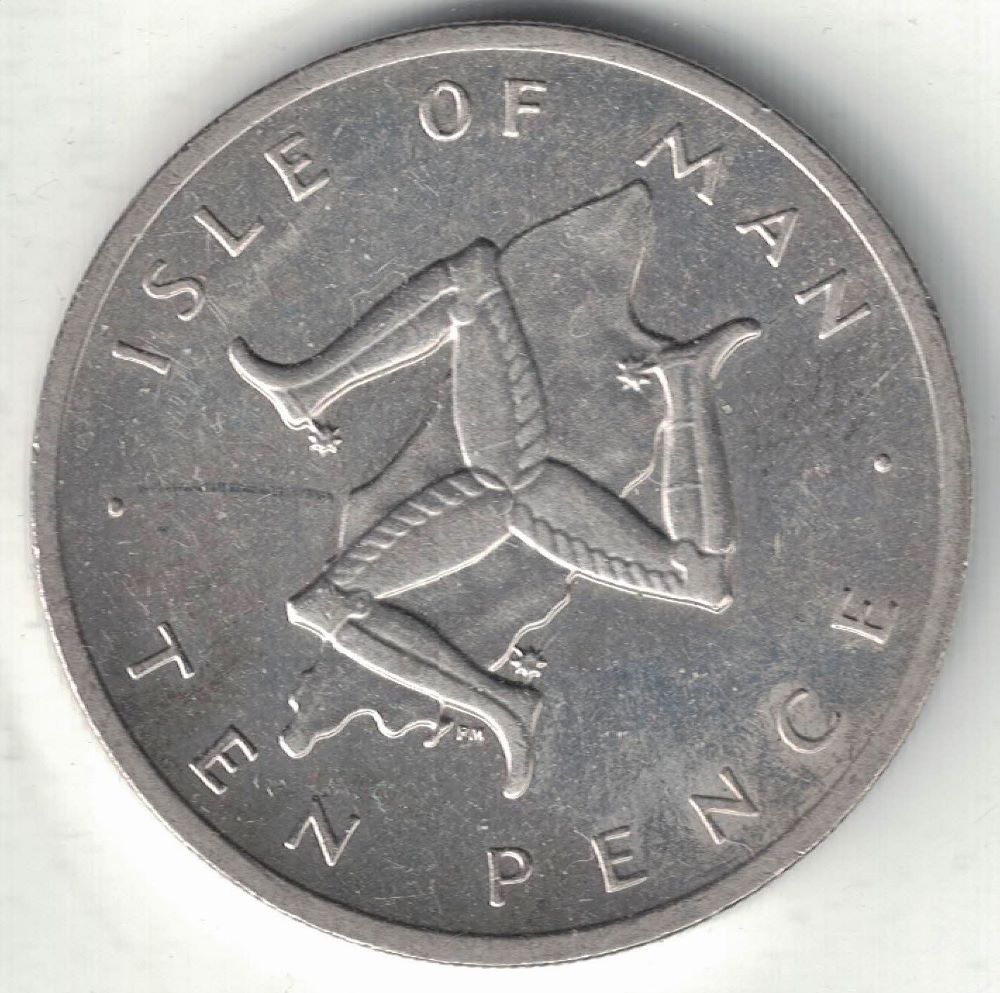 Isle of Man 10 Pence Old Coin