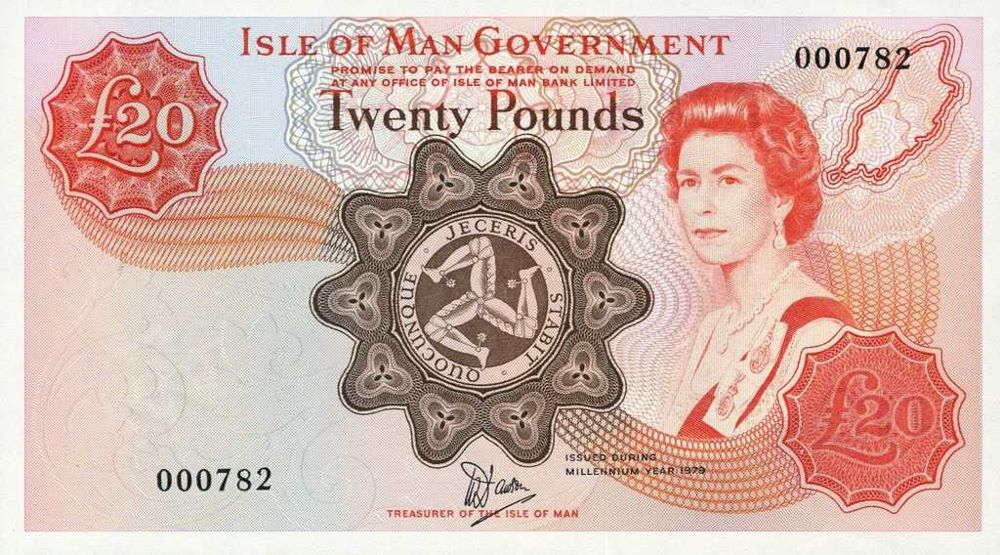 Isle of Man 20 Pound Old Note