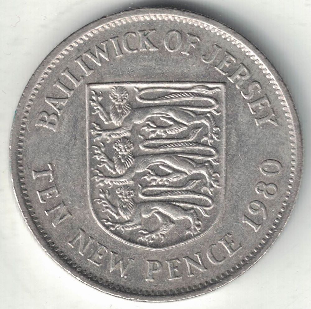 Jersey 10 Pence Old Coin