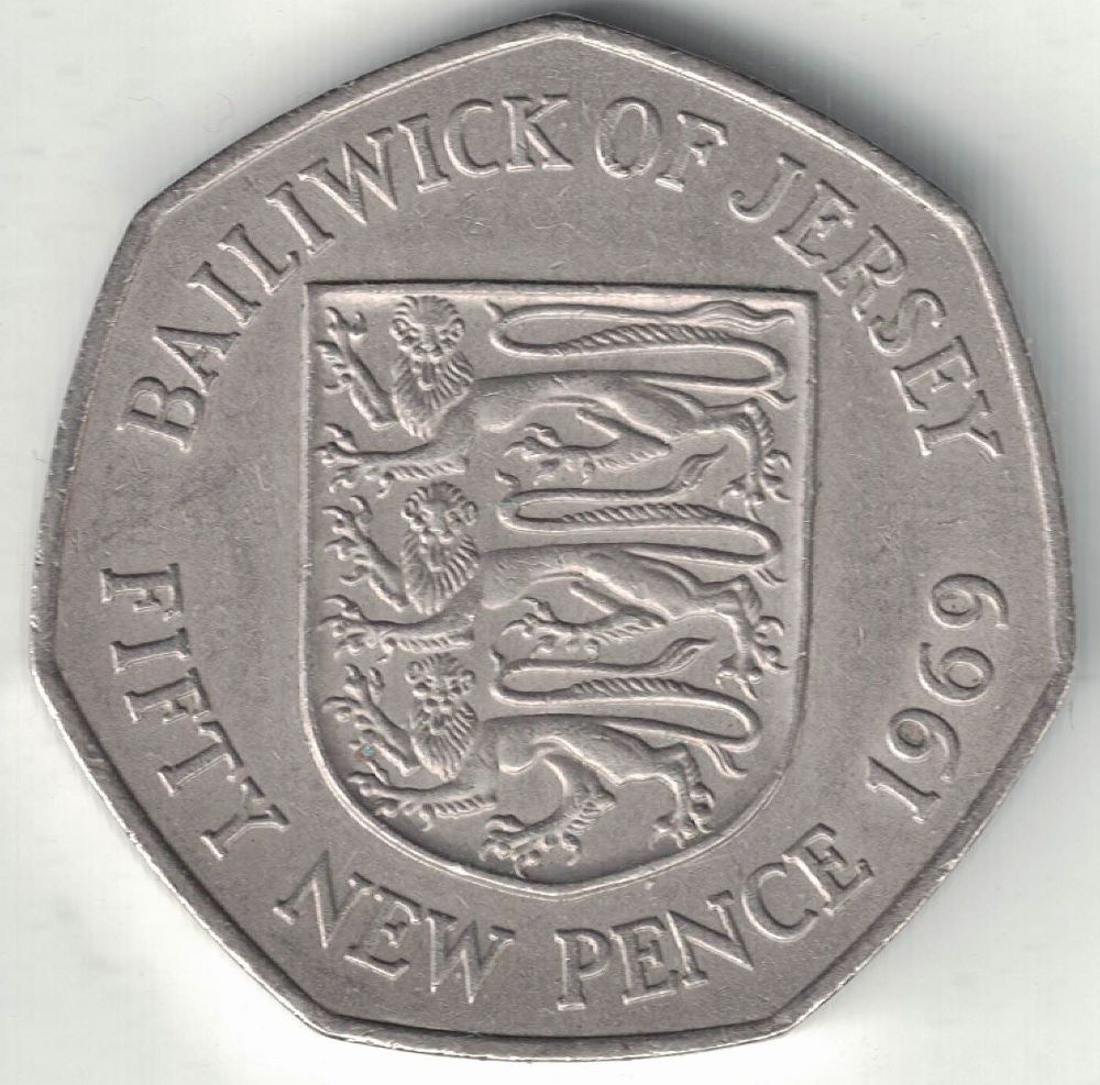 Jersey 50 Pence Old Coin