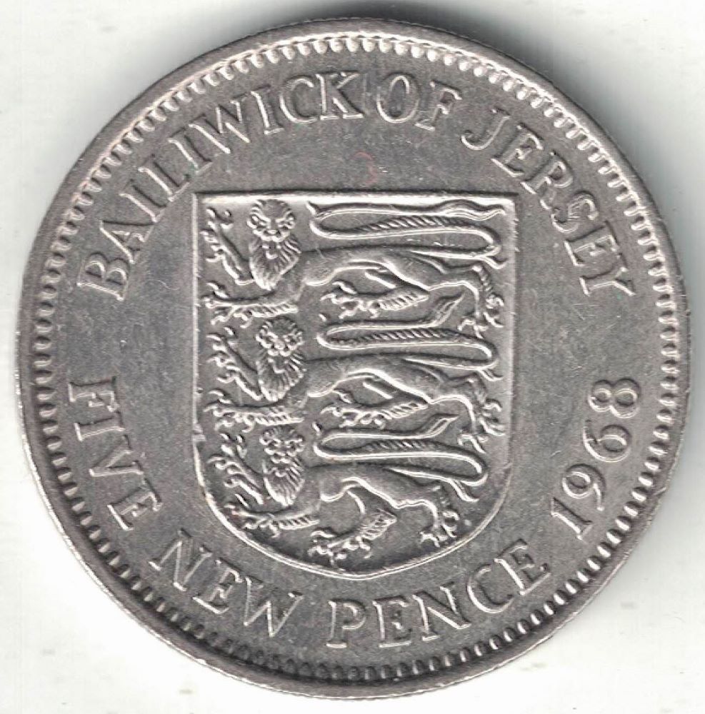 Jersey 5 Pence Old Coin