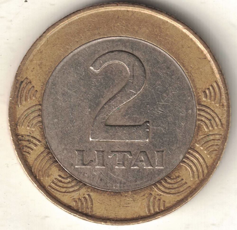 Lithuanian 2 Litas Old Coin