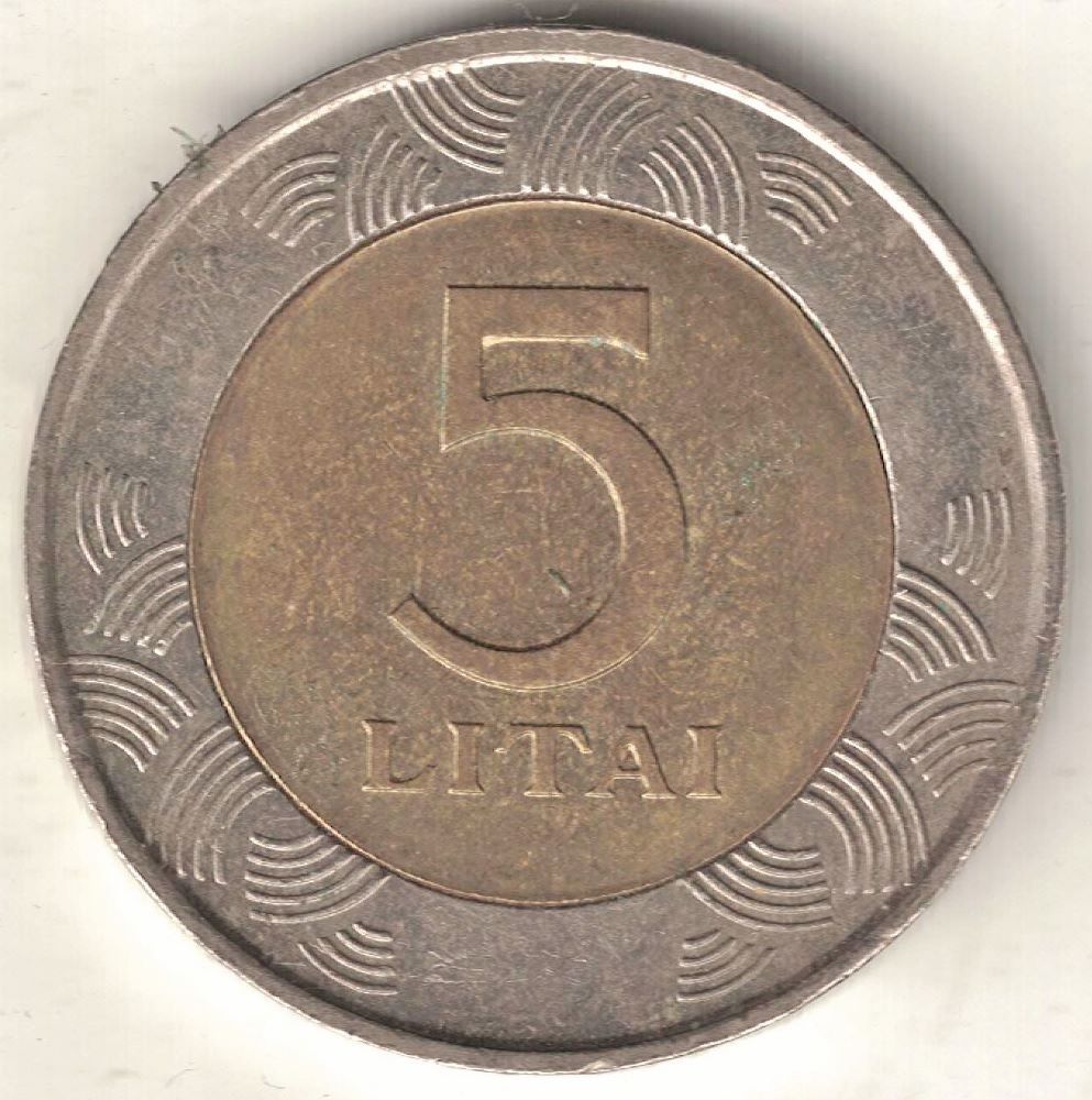 Lithuanian 5 Litai Old Coin