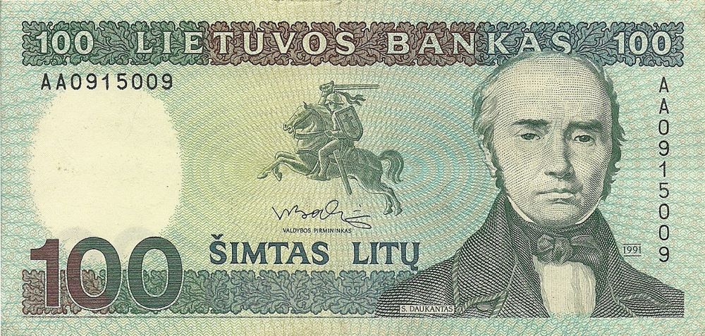 Lithuanian 100 Litu Old Note