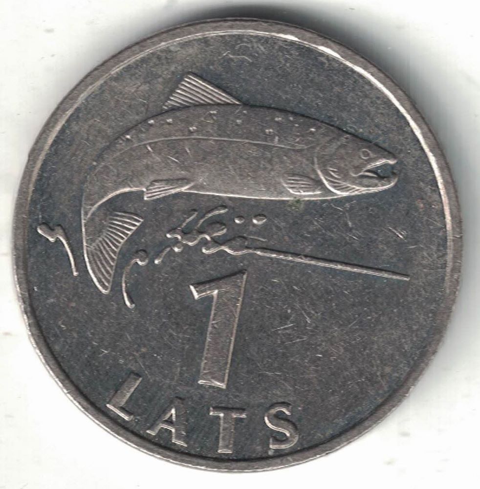 Latvian 1 Lats Old Coin