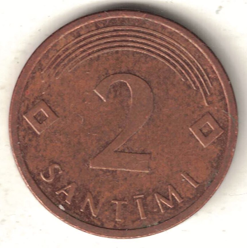 Latvian 2 Santimi Old Coin