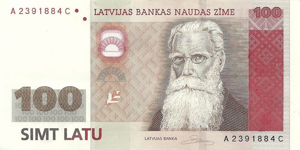 Latvian 100 Latu Old Note