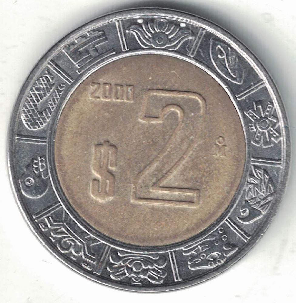 Mexican 2 Pesos New Coin