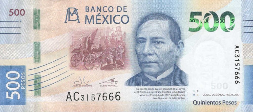 Mexican 500 Pesos New Note