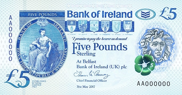 Northern Ireland 5 Pound New Note