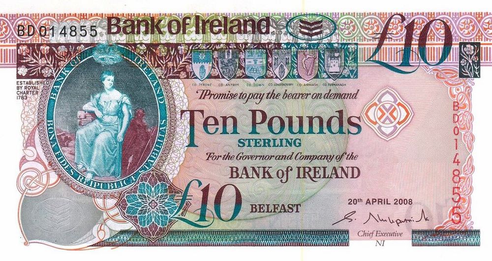 Northern Ireland 10 Pound Old Note