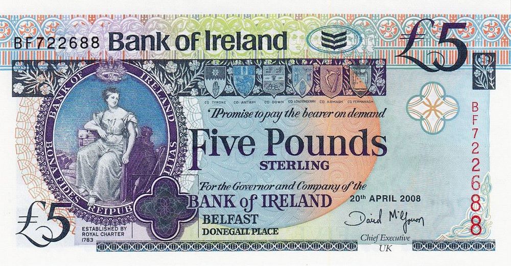 Northern Ireland 5 Pound Old Note